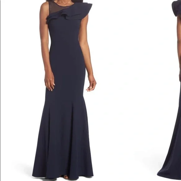 green emerald velvet dress Eliza J Off-the-Shoulder Evening Dress EJ2M0055 main image 0